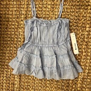 Aqua periwinkle Blue Ruffled Top Size XS NWT